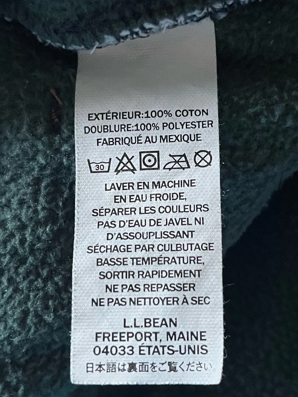 LL Bean Fleece Lined Blue Jeans, 34